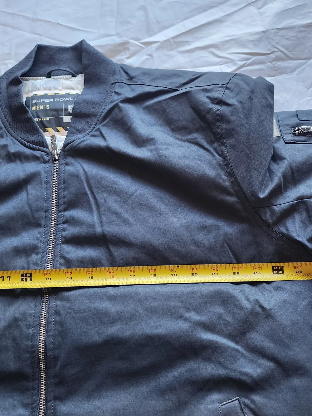 NFL SUPER BOWL LVI LOS ANGELES 2022 MEN'S QUILTED BOMBER JACKET GRAY SIZE XL